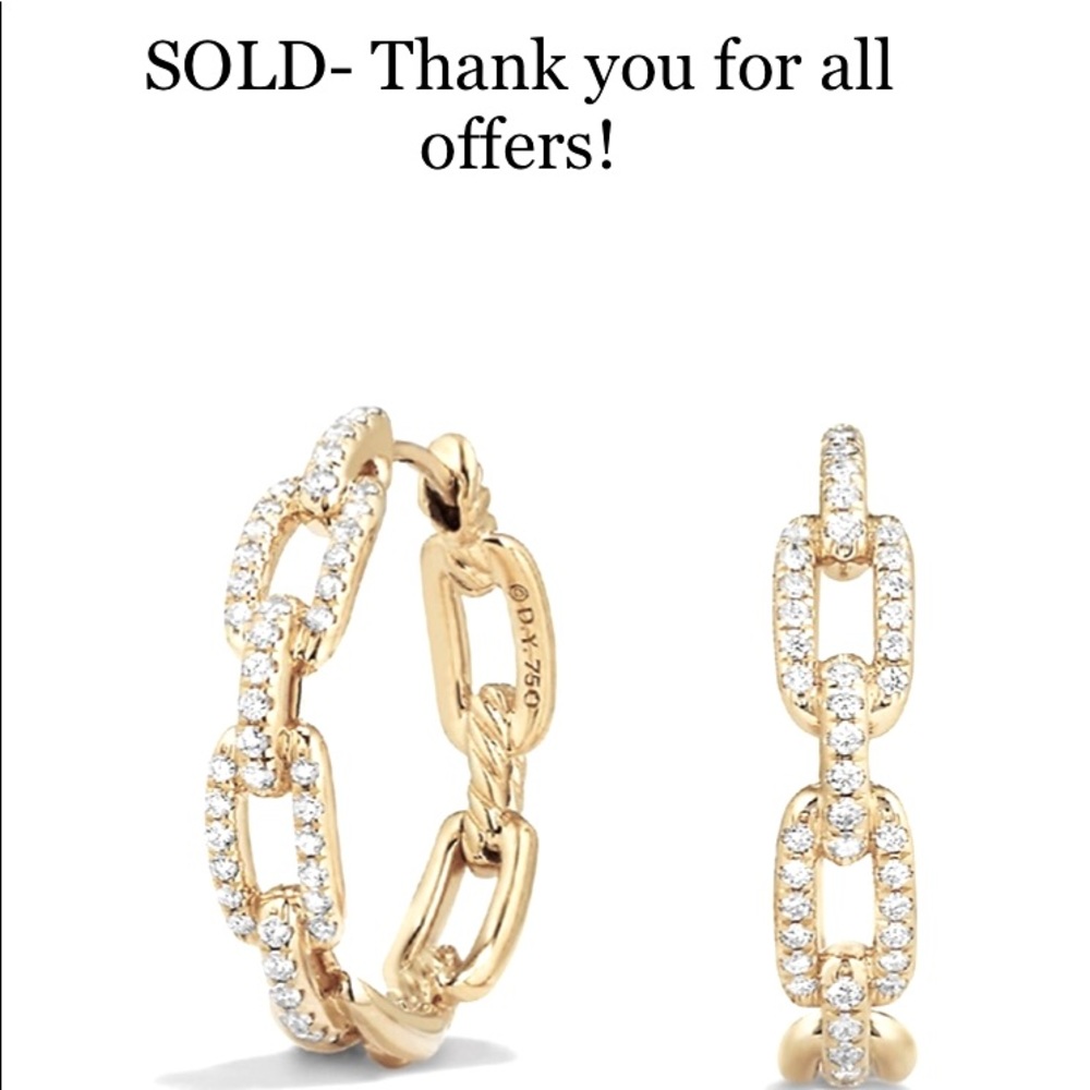 David Yurman 18K Yellow Gold Medium Stax Collection Hoop Earrings